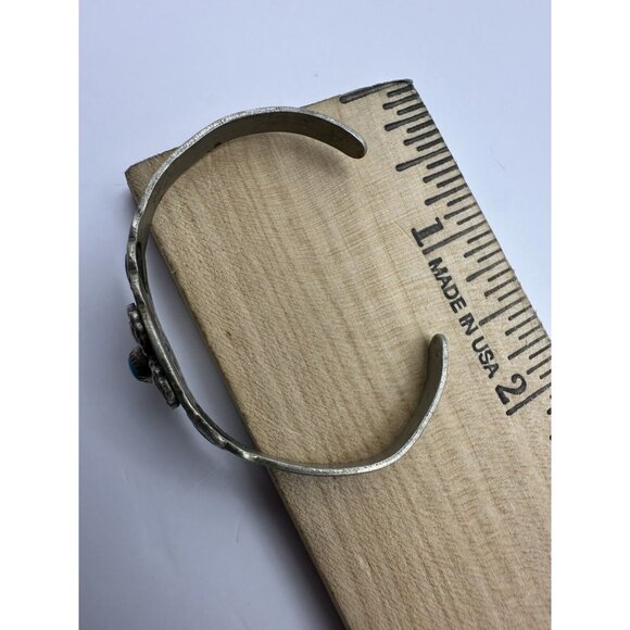 Vintage Bell Trading Nickel Silver Turquoise Child Baby Cuff Bracelet - Picture 6 of 6